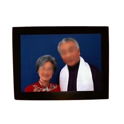 Rektang Koulè Amber Resin Memorial Portrait